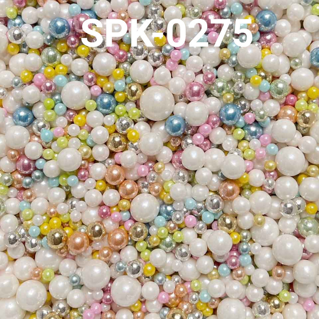 SPK275 - (40gr/100gr BOTOL) Sprinkle Trimit Hiasan Kue LALALAND edible Bisa Dimakan Mutiara Permata 