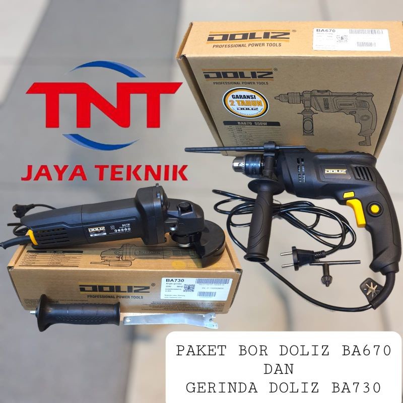 PAKET GERINDA TANGAN DOLIZ BA 730 + BOR TANGAN DOLIZ BA 670