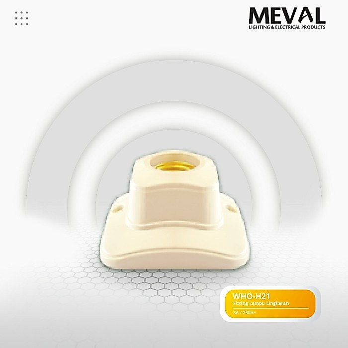 Meval Fitting Lampu Plafon Oval Kotak E27 - WHO-H21