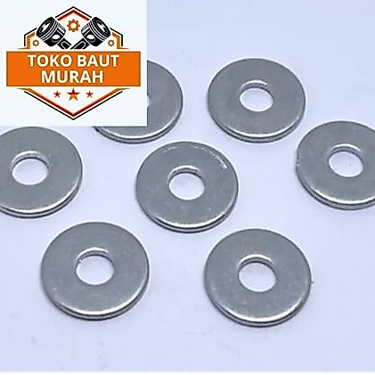 (paket 100pcs) ring plat m4x10 / ring plat putih m4