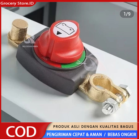 Saklar Pemutus Aki 12-48V Top Post ON OFF Switch Mobil Aman