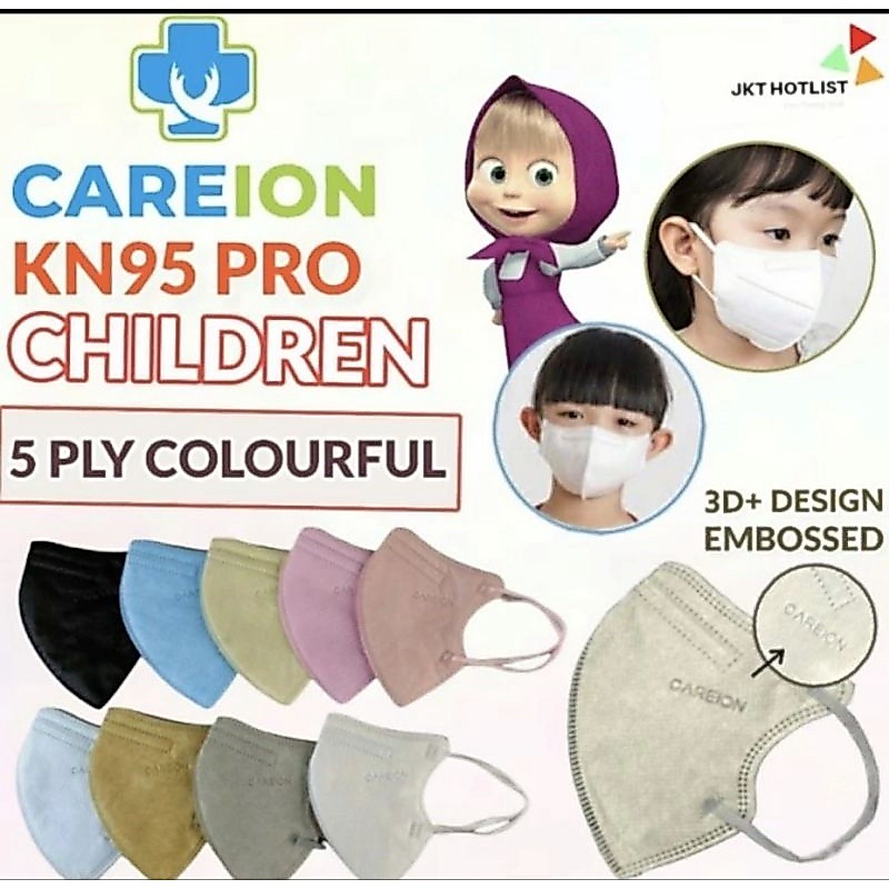 ISI 10 MASKER ANAK CAREION KN95 PRO ANAK