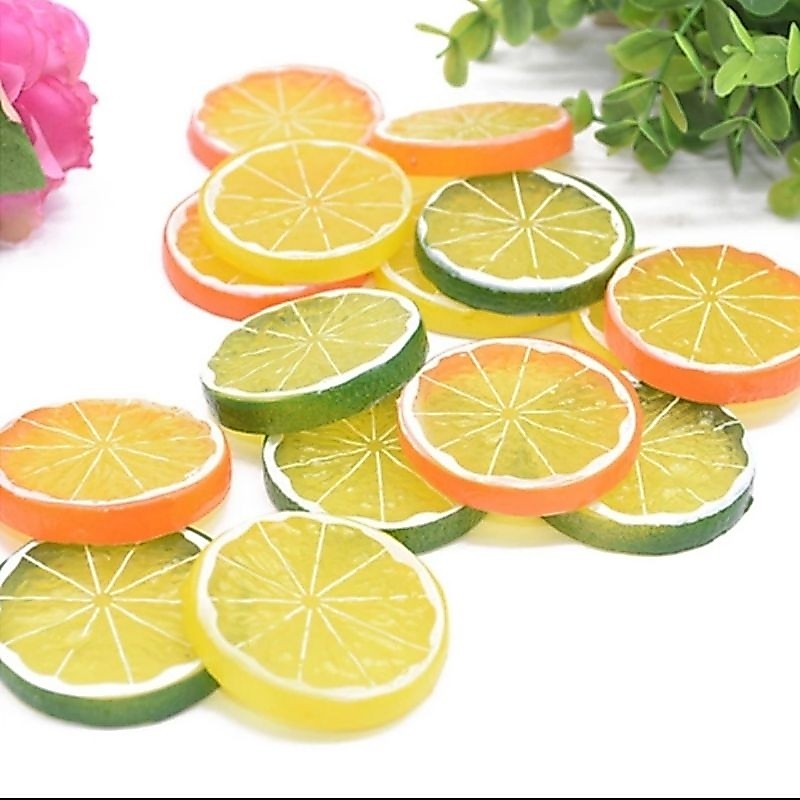lemon buah artificial - lime artificial - fake lemon - buah artificial - property photo