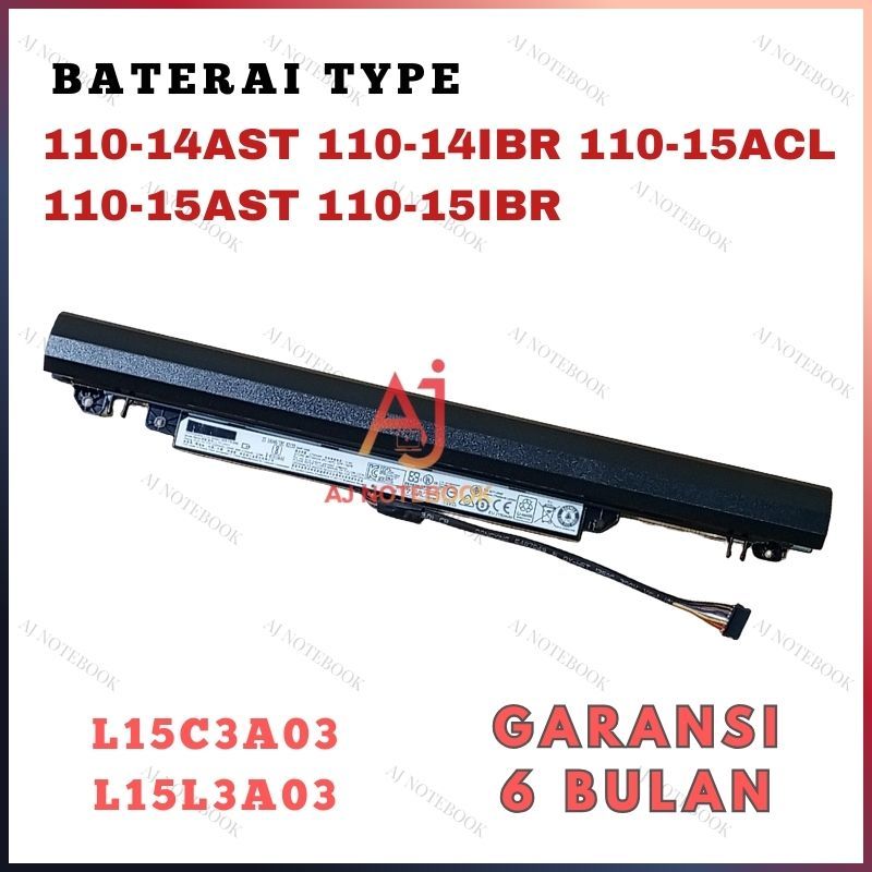 Baterai Batre Compatible For 110-14AST 110-14IBR 110-15IBR 110-15ACL L15L3A03 L15S3A02 -AJNB