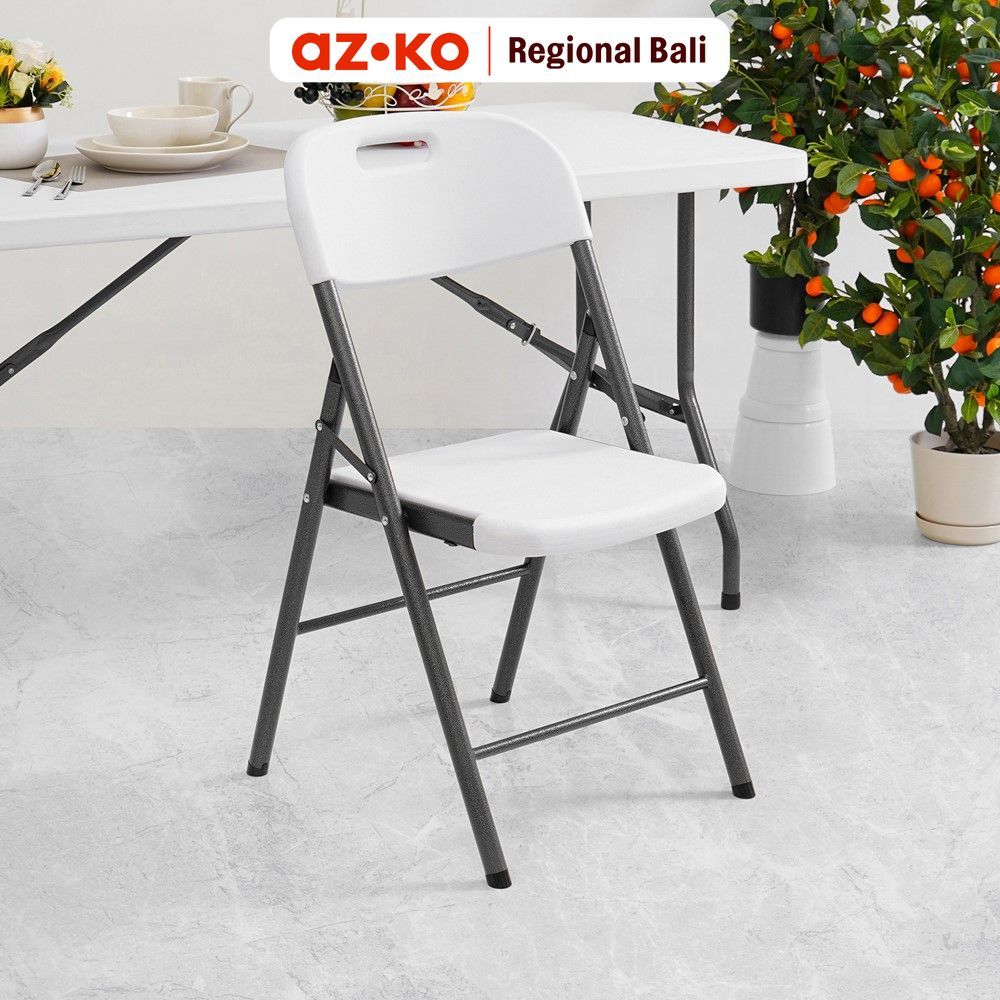 AZKO Krisbow Kursi Lipat - Putih Folding Chair Kursi Portable Chair Lipat Seat Lipat