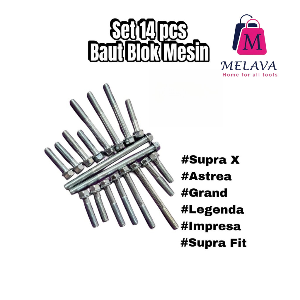 PAKETAN 1 Set Baut Baud Block  Blok CVt Mesin Yamaha Mio J Fino Soul GT X ride 125 Xeon Kunci T8 M6
