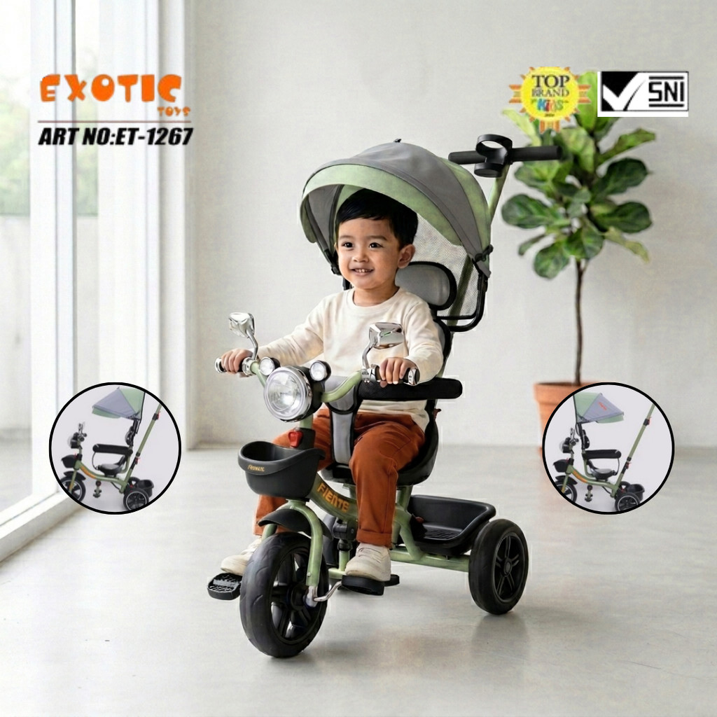 Sepeda Anak Roda 3 | Sepeda Bayi | Exotic ET1267 Reversible Seat Toys Driver