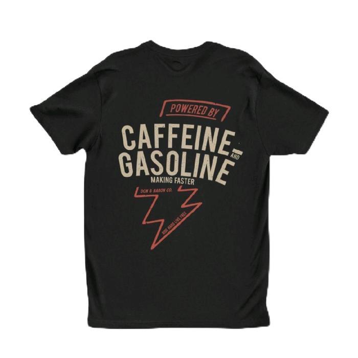 Kaos Vintage Classic Caffein Gasoline Motorcycle  Racing T-Shirt Biker - S