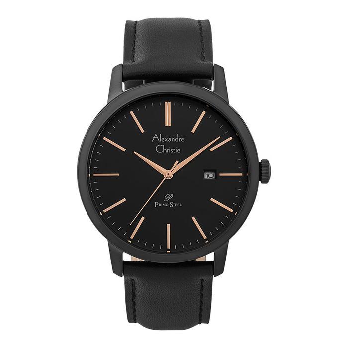 Jam Tangan Pria Alexandre Christie Primo Steel AC 1007 MD LIPBARG ACF-1007 AC 1007 AC1007 Black Dial