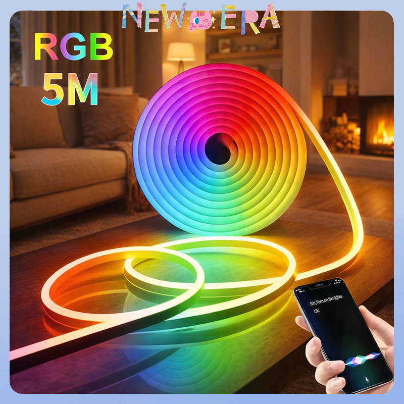 Paket Lampu Neon Flex  5 meter SUDAH SIAP PAKAI Led Selang Fleksibel Warna Neon Box Outdoor