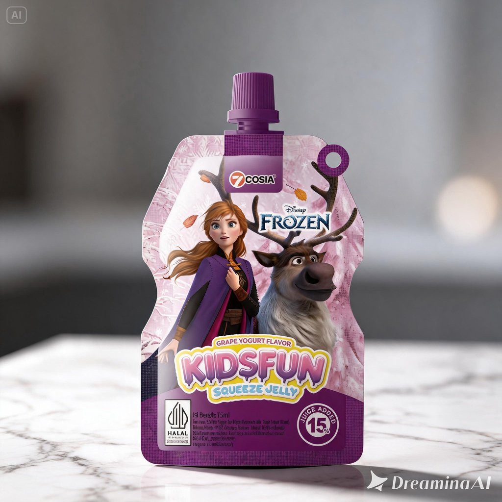 7COSIA Disney Frozen 10pcs Squeeze Jelly Rasa Anggur
