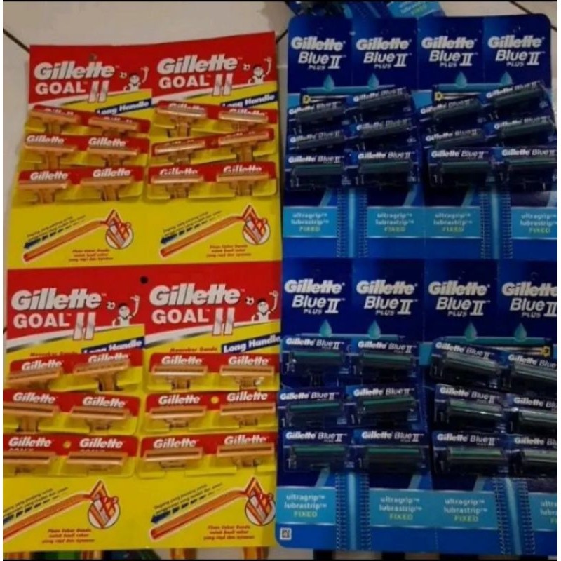 1Renteng isi [24 pcs] - pisau cukur/ alat cukur kumis brewok silet gilette goal kuning 2 mata pisau