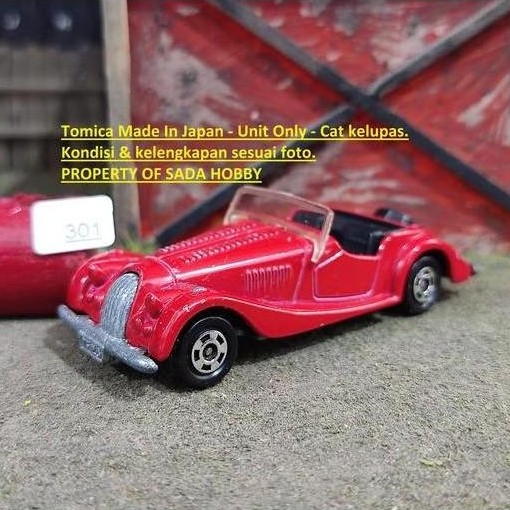 VINTAGE TOMICA F26 MORGAN PLUS 8 CONVERTIBLE MERAH JAPAN UNIT ONLY CADATOYS