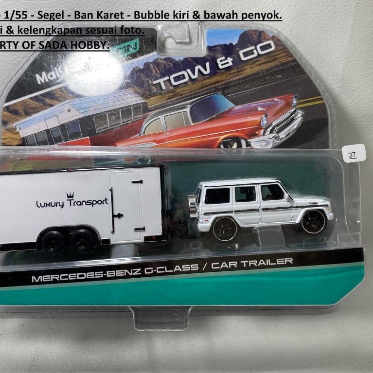 Maisto 1/55 Tow & Go Mercedes-Benz G-Class & Car Trailer White Fullset