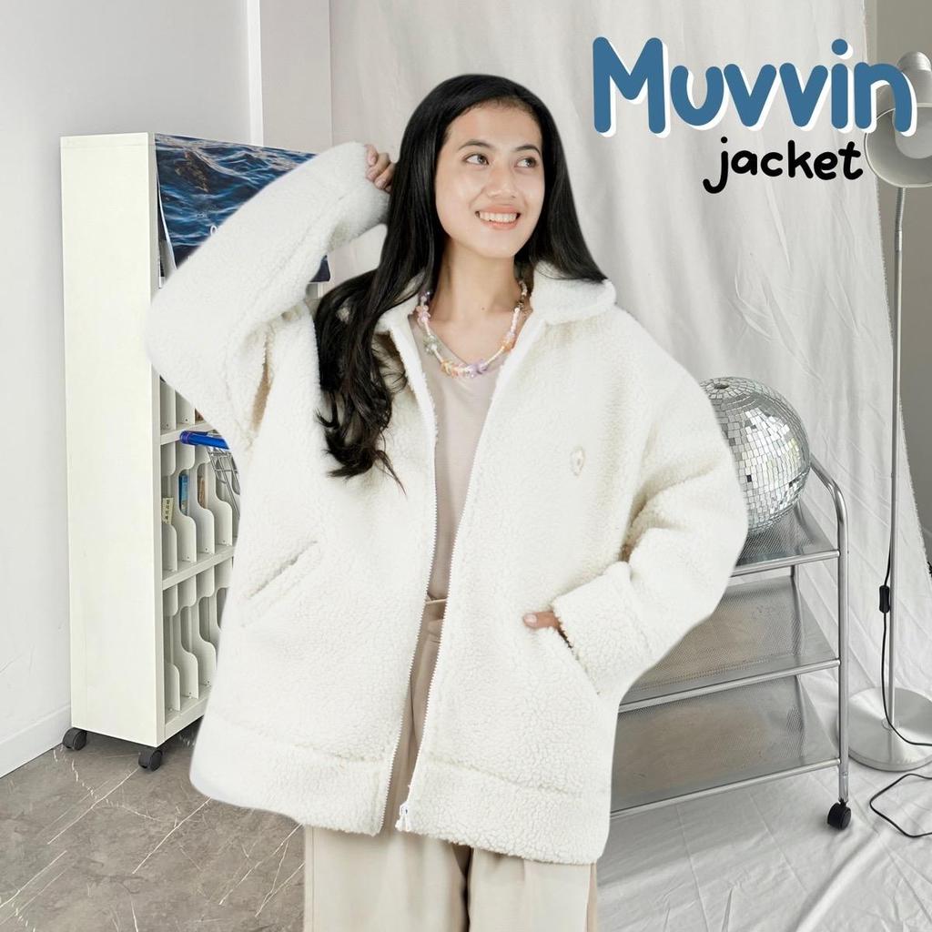 [Marasoe LIVE] MUVVIN Jaket Bulu Domba Tebal Hangat Wanita Pria Musim Dingin JACKET - Jaket Bulu Dom