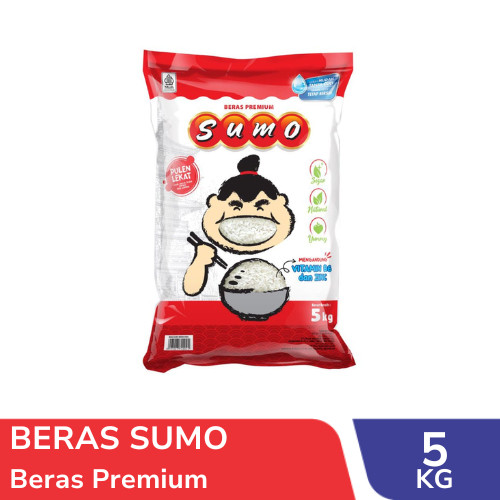 Beras SUMO 5kg Premium Pulen, Wangi, Berkualitas Sembako Lampung