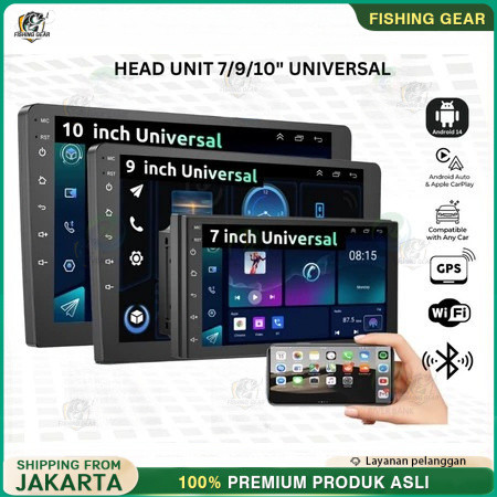8g+128g Ips Screen Head Unit 7/9/10 Inch Car Android 14 Navigasi Untuk Toyota Daihatsu Mitsubishi An