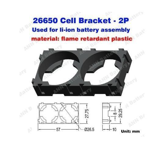 Battery Baterai Li-ion Plastik Holder Braket Bracket 26mm 26650 2P 3P - 26650