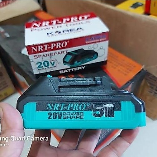 baterai cordless drill NRT pro 20V / batere mesin bor cordless nrt-pro