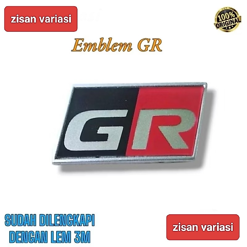 EMBLEM GR TOYOTA / LOGO EMBLEM GR TOYOTA ORIGINAL