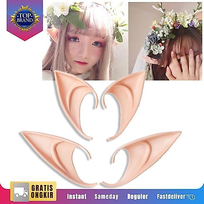 Isi 2 Elf Ears Telinga Palsu Silikon Telinga Peri Fairy Ears Kuping Peri Telinga Elf Palsu Original