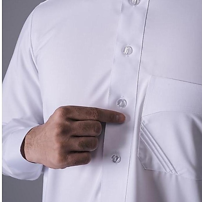 ALRAWDA by Alharamain Jubah / Gamis Pria Dewasa Slimfit Premium Series (14) | Putih | Putih Tulang