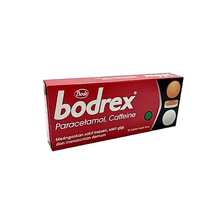 BODREX 20 Tablet Meringankan Sakit Kepala Demam Paracetamol Kafein Dewasa
