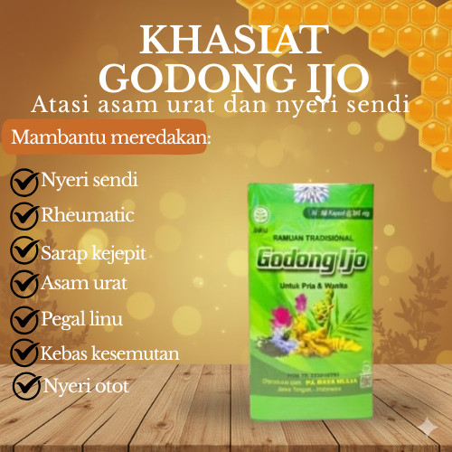 ( ORIGINAL ASLI PIL ) Herbal Godong Ijo Nyeri Sendi Membantu Meredakan Nyeri Sendi Godong Ijo Pereda