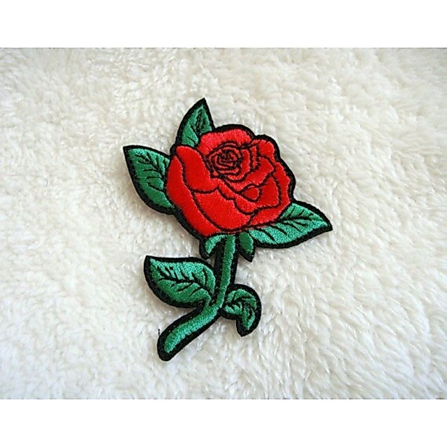 ROSE PATCH BUNGA MAWAR BORDIR IRON PATCH SEW