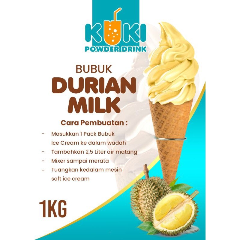 Bubuk Es Krim Durian Premium Halal Instan