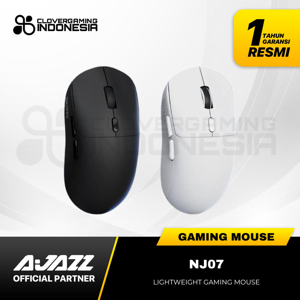 (Orion best) Ajazz NJ07 NJ-07 Wireless Gaming Mouse Triple Mode Connection 12800 DPI Lightweight NJ 