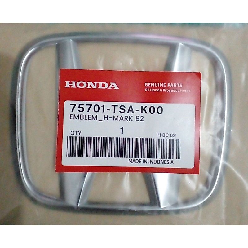 Logo H Belakang Honda BRIO Dan BRV 2015-2025 Original 75701 TSA K00