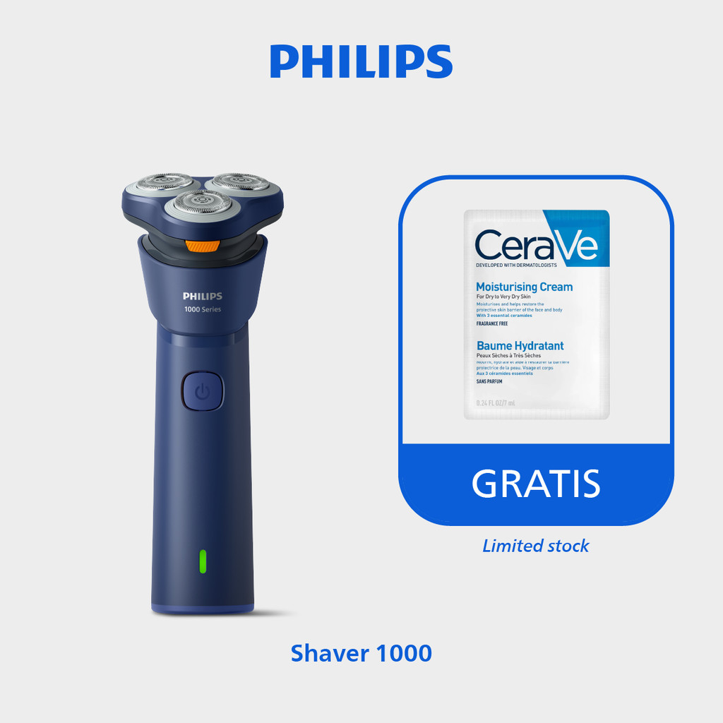 Philips | Shaver 1000 | Alat Cukur Electric Kumis dan Jenggot Pria | Cukur Basah & Kering dengan Cep