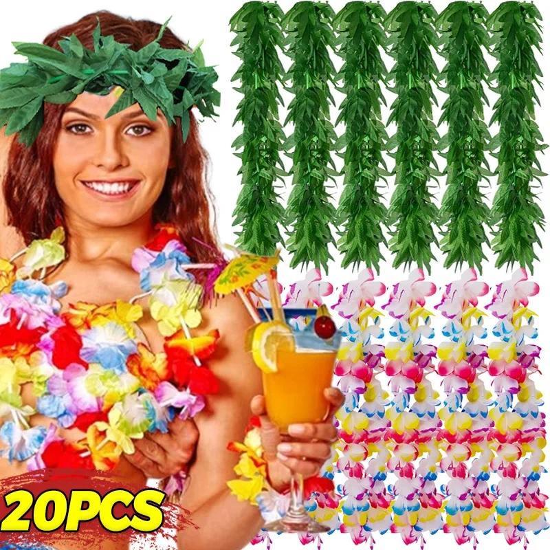 Hawaiian Artificial Flowers Wreath Simulation Maple Leaf Green Wreath Stage Party Necklace Wreath Be