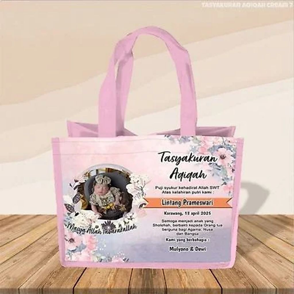Tas Goodie Bag Custom  Souvenir Tasyakuran Aqiqah / Kelahiran / Gunting Rambut / Tedak Siten