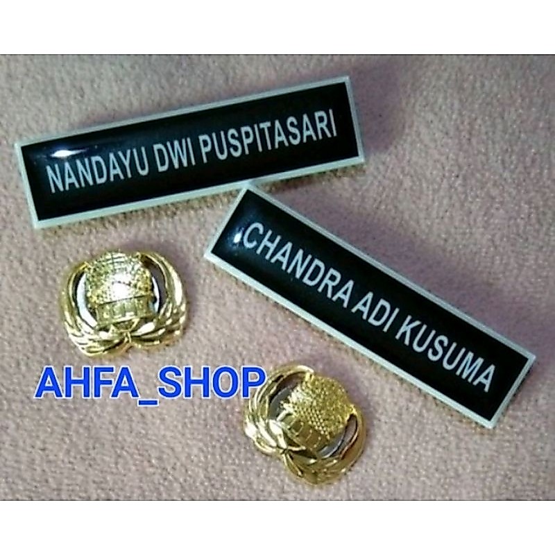 Paket Name Tag ASN dan pin korpri
