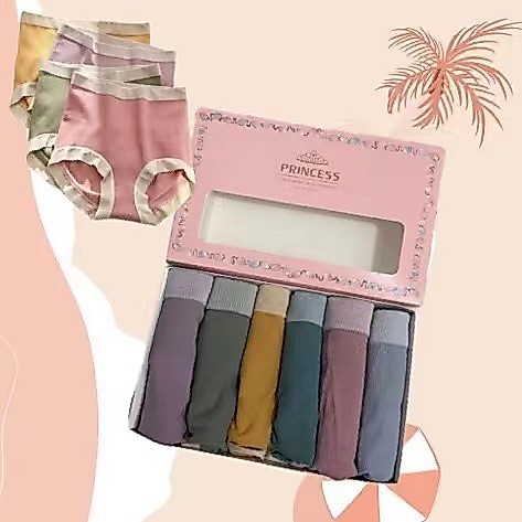 Celebrity 6In1 celana dalam wanita Antibakteri CD Japan Cewek Dekorasi Renda -66