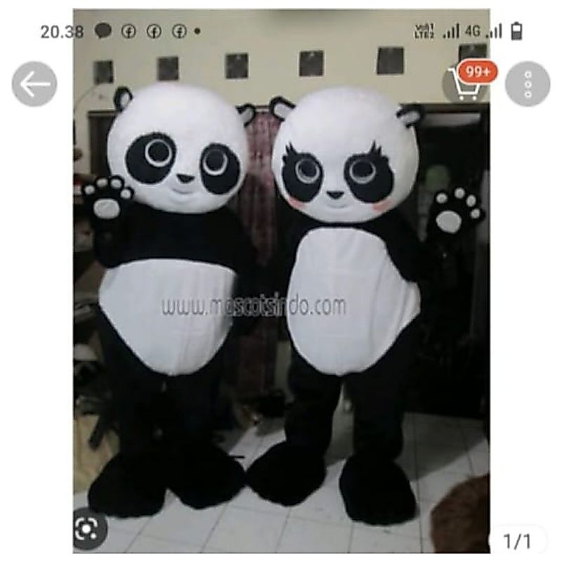Kostum badut Panda Request termurah