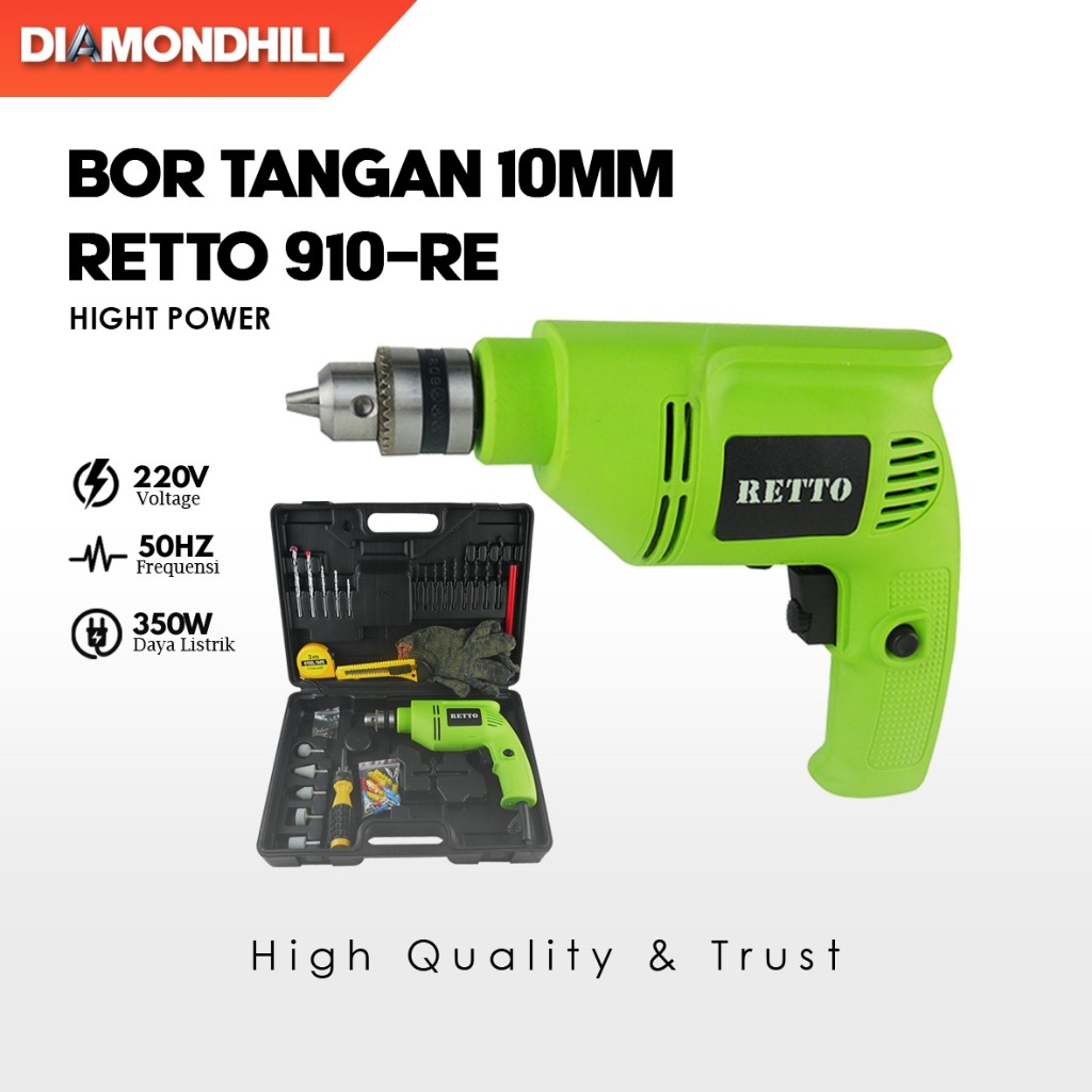 TERASHOP Mesin Bor Listrik Bolak BaliK 400W 220V Hand Electric Drill Berlaku untuk 1.5-10mm Mata Bor