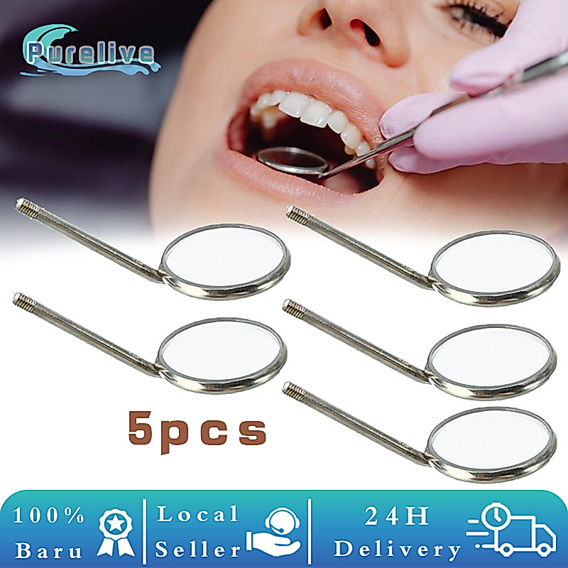 5Pcs NO 4 Kaca Mulut Gigi Kaca Mulut Kepala Dental Mirror Mouth (Tanpa Gagang)