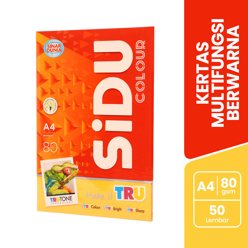 SiDU Colour Kertas A4 80 GSM Cyber Orange (50 Lembar) - SDU CLR 80 A4 371 50