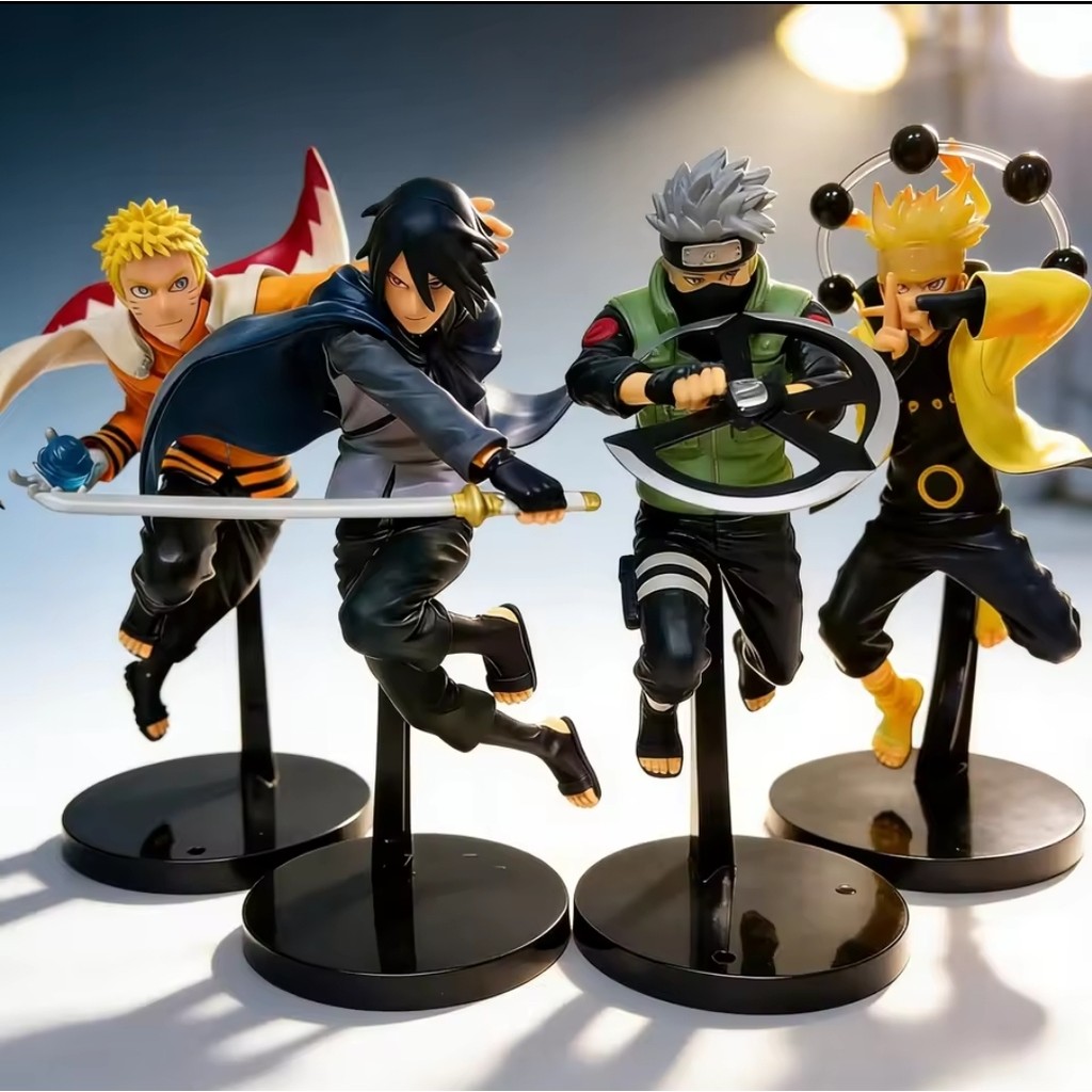 READY STOK Action Figure Naruto - Pajangan Miniatur Naruto Rikudo Sasuke Kakashi Hokage Kurama Mode