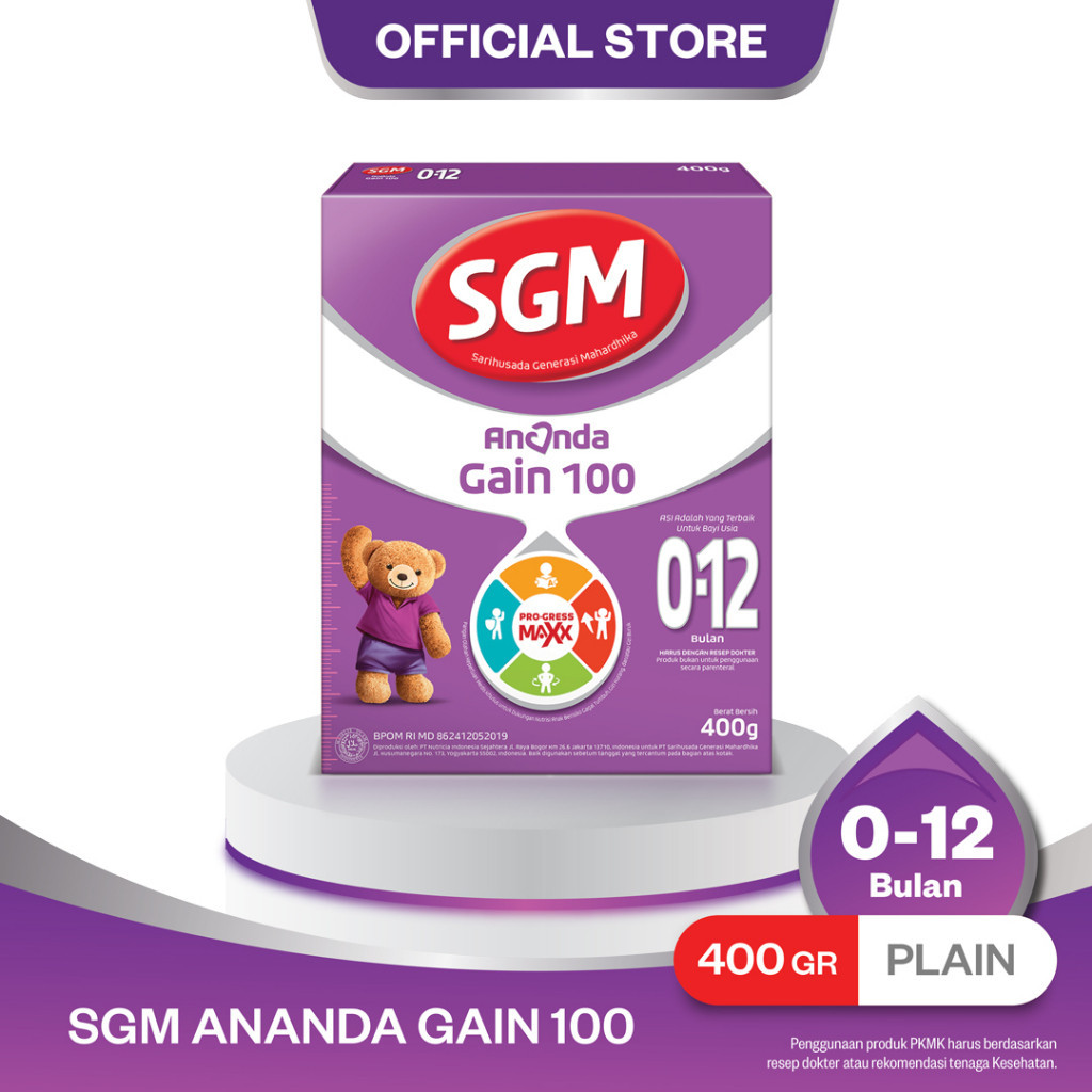 Susu SGM Ananda Gain 100 0-12 Bulan 400g Formula Bayi