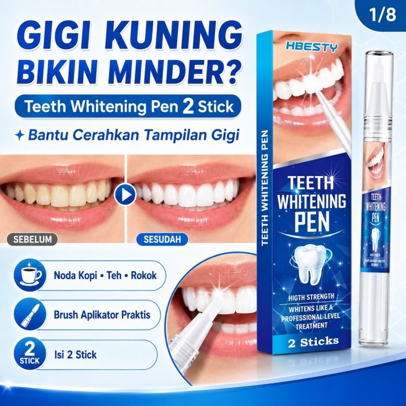 Teeth Whitening Pen Pena Pemutih Gigi  Portable Bantu Mencerahkan Tampilan Gigi Kuning Merawat Noda 