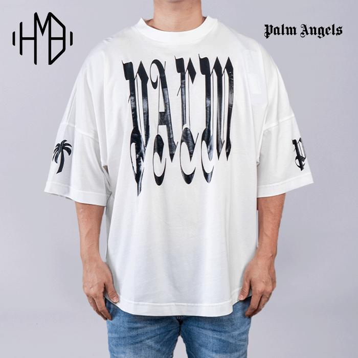 Palm Angels Gothic Logo Over Tee 100% Authentic - Off White, S