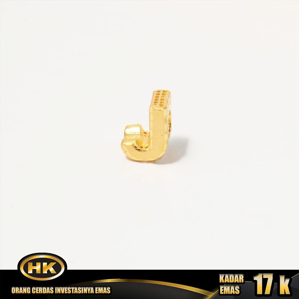 Liontin Emas 17K - HURUF J   -HK Gold