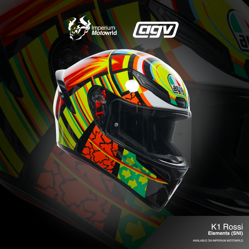 Helm AGV K1 Rossi Elements | Helmet Full Face Original | SNI | Imperium Motoworld