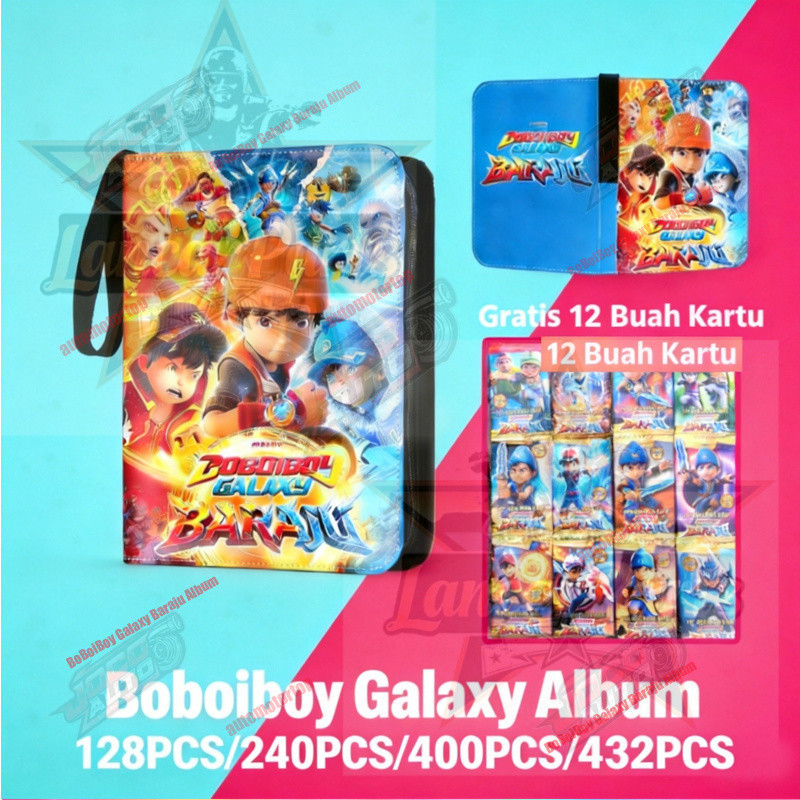 128PCS/240PCS/432PCS Kartu Mainan Boboiboy Galaxy Album Kartu  Kartu Boboiboy Galaxy Kartu Album Alb