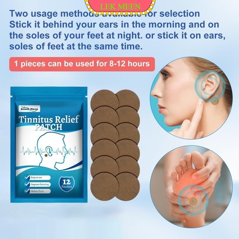 lekmeen- 12pcs Obat Tinnitus Patch | Koyo Telinga Berdengung | Tinnitus Relief Patch