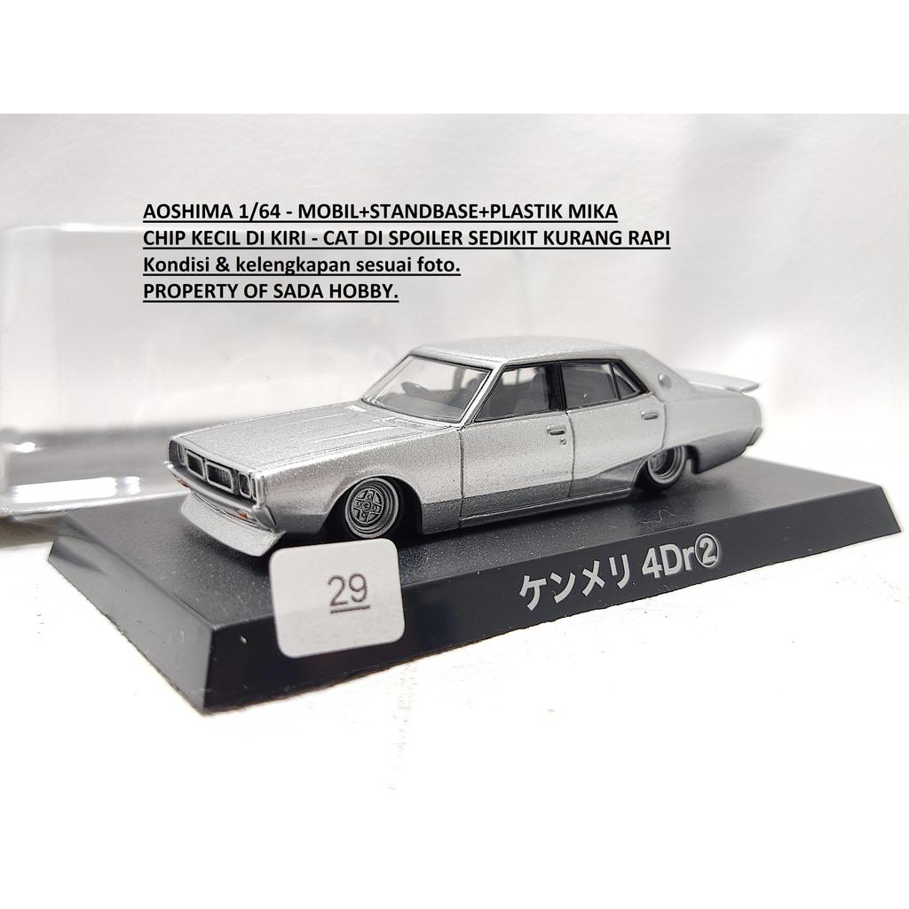 Diecast Aoshima Grachan 1/64 Nissan Skyline Kenmeri 4 Door Silver